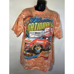 Vtg Y2K Florida Tampa Bay East Bay Raceway 25th Graphic Tee Tye Dye Men's M Punk